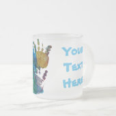 Baby handdrukken met aangepaste tekst matglas koffiemok (Voorkant rechts)