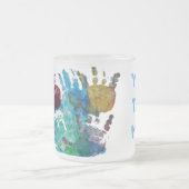 Baby handdrukken met aangepaste tekst matglas koffiemok (Center)