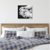 Baby Handen en Voeten Zwart en Wit Canvas Afdruk (Insitu (Slaapkamer))