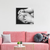 Baby Handen en Voeten Zwart en Wit Canvas Afdruk (Insitu (Woonkamer))