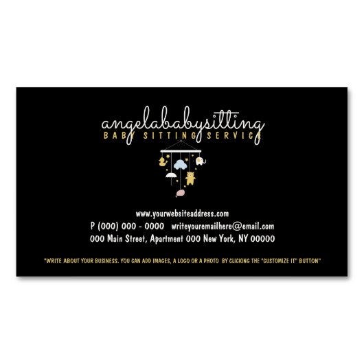 Baby Hanging Toys Duck Elephant Cloud Magnetisch Visitekaartje (Voorkant)