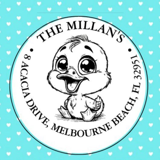 Baby Happy Duck thema Zelfinktende Stempel