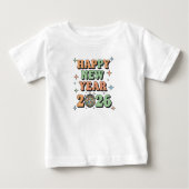 Baby Happy New Year 2026 Groovy T-Shirt (Voorkant)