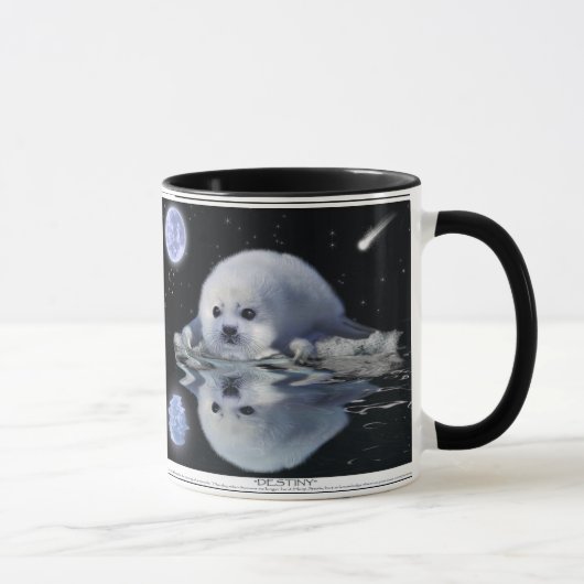 Baby Harp Seal & Moon Wildlife Supporter Gift mok (Rechts)
