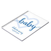 Baby-hart | Bright Classic Blue Flourish Script Notitieboek (Linkerzijde)