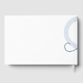 Baby-hart | Dusty Slate Blue Flourish Script Gastenboek (Achterkant)