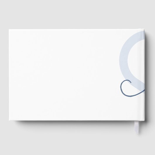 Baby-hart | Dusty Slate Blue Flourish Script Gastenboek (Achterkant)