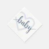 Baby-hart | Dusty Slate Blue Flourish Script Servet (Hoek)