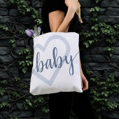 Baby-hart | Dusty Slate Blue Flourish Script Tote Bag
