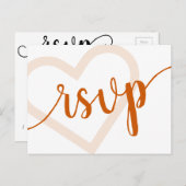 Baby-hart | Herfst Sinaasappel bloeien RSVP Entree Briefkaart (Voorkant / Achterkant)