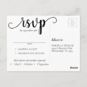 Baby-hart | Herfst Sinaasappel bloeien RSVP Entree Briefkaart (Achterkant)