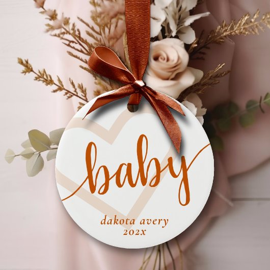 Baby-hart | Herfst Verbrande Sinaasappel Bloei Scr Keramisch Ornament