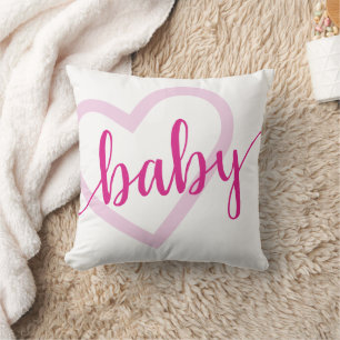 Baby-hart Hot Pink Magenta Flourish Script Kussen