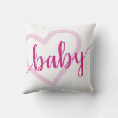 Baby-hart | Hot Pink Magenta Flourish Script Kussen (Achterkant)