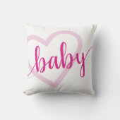 Baby-hart | Hot Pink Magenta Flourish Script Kussen (Voorkant)