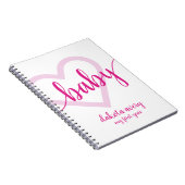Baby-hart | Hot Pink Magenta Flourish Script Notitieboek (Rechterzijde)
