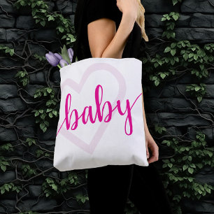 Baby-hart   Hot Pink Magenta Flourish Script Tote Bag