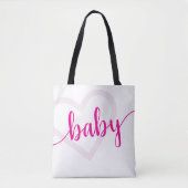 Baby-hart | Hot Pink Magenta Flourish Script Tote Bag (Voorkant)