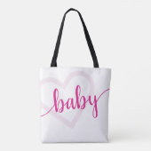 Baby-hart | Hot Pink Magenta Flourish Script Tote Bag (Achterkant)