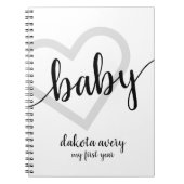 Baby-hart | Klassiek zwart bloeien script Notitieboek (Voorkant)