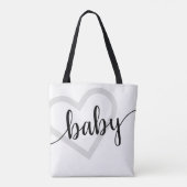 Baby-hart | Klassiek zwart bloeien script Tote Bag (Achterkant)