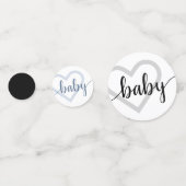 Baby-hart | Klassiek zwart script floreren Confetti (Voorkanten)