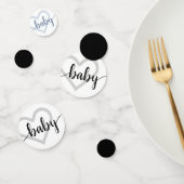 Baby-hart | Klassiek zwart script floreren Confetti (Groep)
