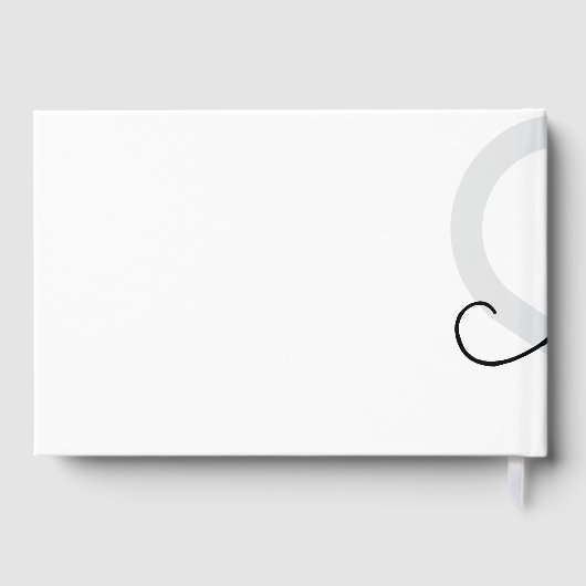 Baby Hart | Klassieke Zwarte Script Bloem Gastenboek (Achterkant)