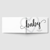 Baby Hart | Klassieke Zwarte Script Bloem Gastenboek (Volledig)