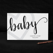 Baby Hart | Klassieke Zwarte Script Bloem Gastenboek