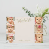 Baby Hartelijk dank 6 Foto Lijst Flat Cards Bedankkaart (Staand voorkant)