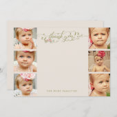 Baby Hartelijk dank 6 Foto Lijst Flat Cards Bedankkaart (Voorkant / Achterkant)