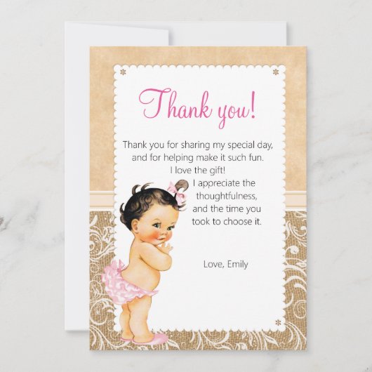 Baby Hartelijk dank Bedankkaart (Voorkant)