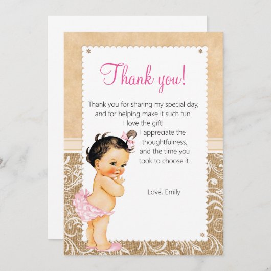  Baby Hartelijk dank Bedankkaart (Voorkant / Achterkant)