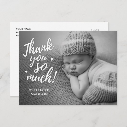 Baby Hartelijk dank Briefkaarten (Voorkant / Achterkant)