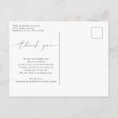 Baby Hartelijk dank voor de foto Moderne Calligraf Aankondigingskaart (Achterkant)