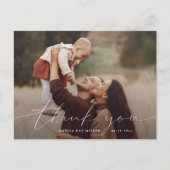 Baby Hartelijk dank voor de foto Moderne Calligraf Aankondigingskaart (Voorkant)