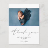 Baby Hartelijk dank voor de foto Moderne Calligraf Aankondigingskaart (Voorkant)