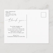 Baby Hartelijk dank voor de moderne kalligrafie Fo Aankondigingskaart (Achterkant)