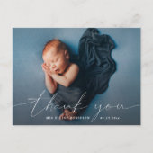 Baby Hartelijk dank voor de moderne kalligrafie Fo Aankondigingskaart (Voorkant)