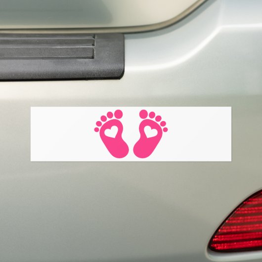 Baby harten bumpersticker (Op auto)