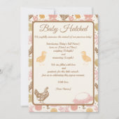 Baby Hatched Chicken Meisje Geboorte Aankondiging (Voorkant)