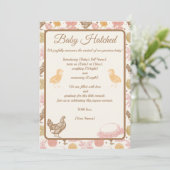 Baby Hatched Chicken Meisje Geboorte Aankondiging (Staand voorkant)