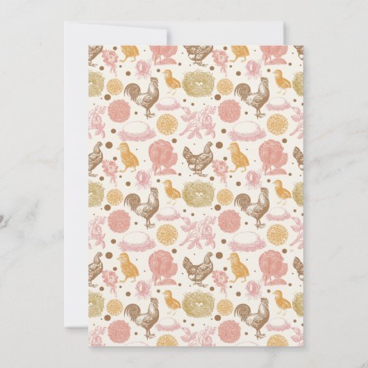 Baby Hatched Chicken Meisje Geboorte Aankondiging (Achterkant)