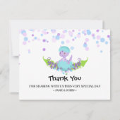 *~* Baby Hatching Dinosaur Baby shower Dankuwel Bedankkaart (Voorkant)