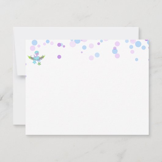 *~* Baby Hatching Dinosaur Baby shower Dankuwel Bedankkaart (Achterkant)