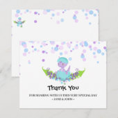 *~* Baby Hatching Dinosaur Baby shower Dankuwel Bedankkaart (Voorkant / Achterkant)