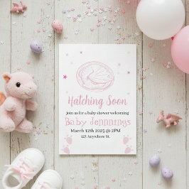 Baby Hatching Soon Baby shower invitation Kaart