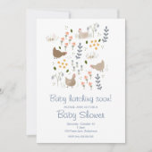 Baby Hatching Soon Chicken Baby shower Invitation Feestdagenkaart (Voorkant)