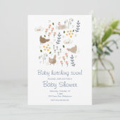 Baby Hatching Soon Chicken Baby shower Invitation Feestdagenkaart (Staand voorkant)